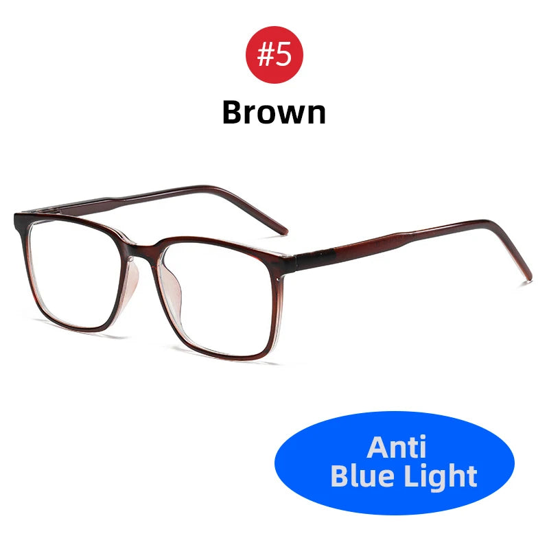 VIVIBEE 2026 Square Blue light Blocking Glasses Men TR90 Light Frame Anti Blue Ray Eyeglasses Women Classic Computer Eyewear
