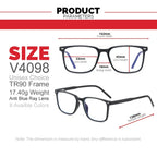 VIVIBEE 2026 Square Blue light Blocking Glasses Men TR90 Light Frame Anti Blue Ray Eyeglasses Women Classic Computer Eyewear